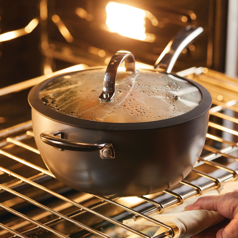 Rachael Ray Cook + Create Hard Anodized Nonstick Saucier With Lid And